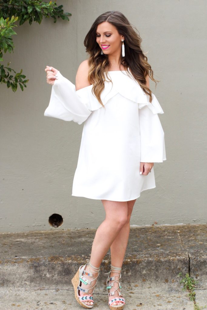 White Cold Shoulder Dress - Vogue for Breakfast